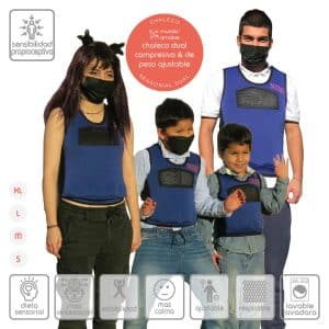 Chaleco sensorial dual Compresivo y de Peso mundo amable® jóvenes y niños