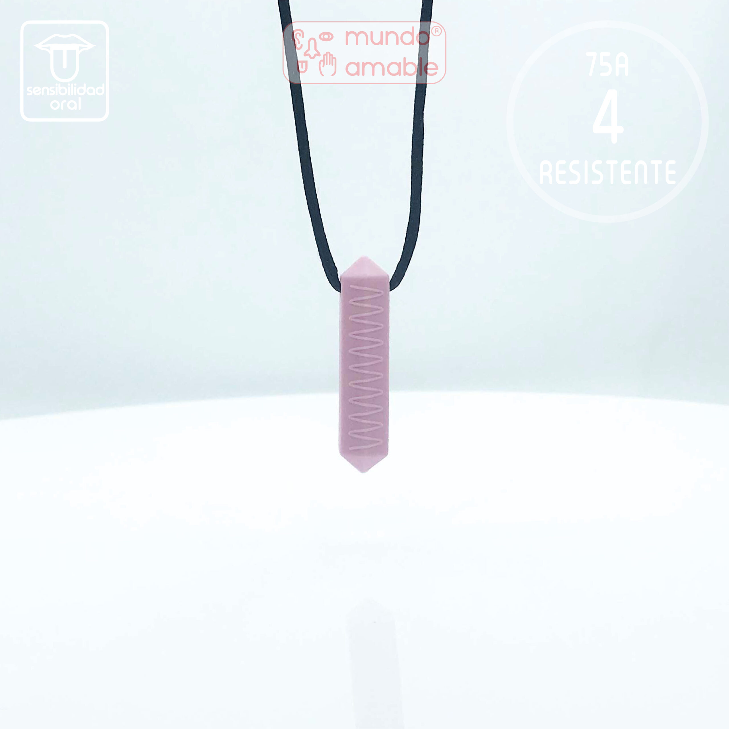 mordedor sensorial crayon nivel 4 resistente rosa