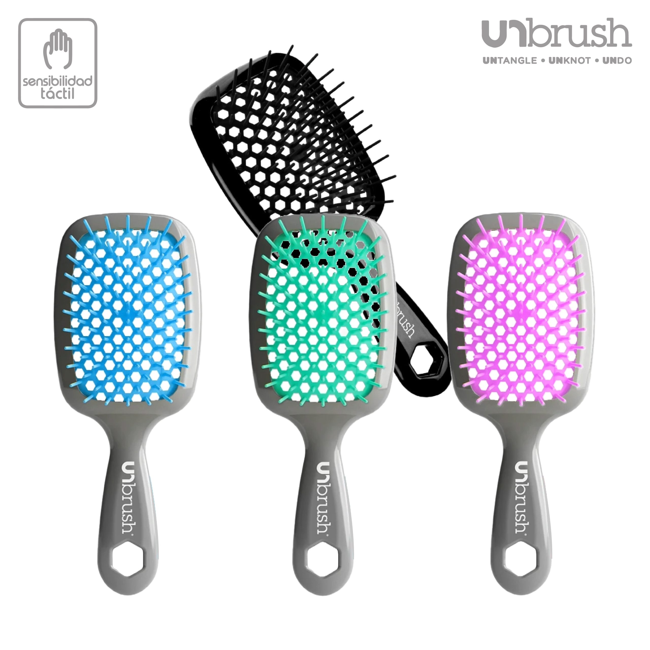 UNbrush cepillo desenredante autismo sensibilidad tactil sin dolor detangling